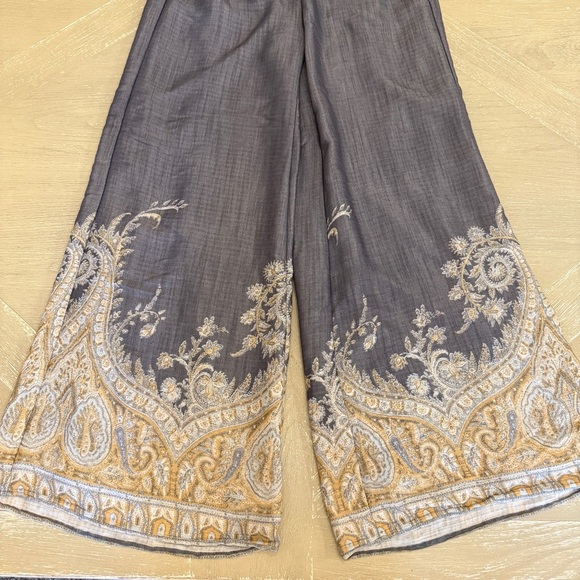 Wonderly Wide Leg Paisley Pants Women's Small Lined Lightweight Boho - Picture 4 of 10